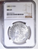 1883-O MORGAN DOLLAR  NGC MS-63