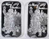 2-2020 CHRISTMAS 1oz SILVER BARS