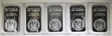 5-APMEX 1oz SILVER BARS SEALED IN ORIG PKLASTIC