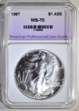 1987 AMERICAN SILVER EAGLE, APCG PERFECT GEM BU