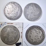 4 CIRC MORGANS; 1897-O1899-O, & 2-1901-O