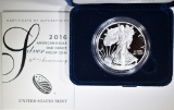 2016 PROOF AMERICAN SILVER EAGLE ORIG BOX/COA