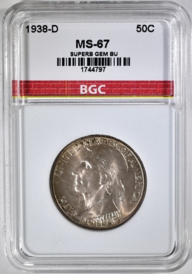 1938-D BOONE COMMEM HALF BGC SUPERB GEM BU