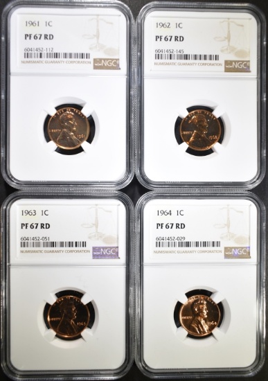 1961-64 LINCOLN CENTS NGC PF-67 RED