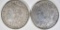 1892-O XF CLEANED & 1902 XF MORGAN DOLLARS