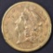 1876-CC $20 GOLD LIBERTY  ORIG UNC LT OLD CLEANING