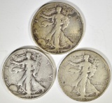 1933-S, 34-D, 34-S WALKING LIBERTY HALVES VF