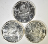 3-1966 CH BU CANADIAN SILVER DOLLARS