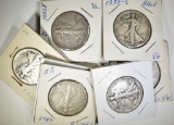 $5 FACE VALUE 90% SILVER HALVES