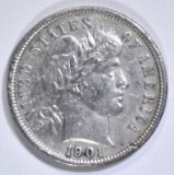 1901-O BARBER DIME, AU SCARCE