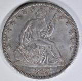 1843 SEATED LIBERTY HALF DOLLAR AU/BU COLOR