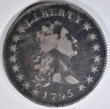 1795 FLOWING HAIR DOLLAR FINE PLANCHET FLAW REV