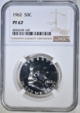 1962 FRANKLIN HALF DOLLAR, NGC PF-67