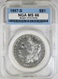 1887-S MORGAN DOLLAR NGA SUPERB GEM BU