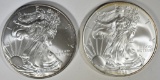 2008 & 2009 BU AMERICAN SILVER EAGLES