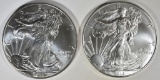 2 BU 2013  AMERICAN SILVER EAGLES