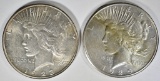 1923-S & 25-S PEACE DOLLARS AU