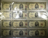 LOT OF 12 $5 RED SEAL U.S. NOTES