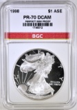 1998-P AMER. SILVER EAGLE BGC PERFECT PR DCAM