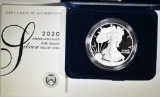 2020 PROOF AMERICAN SILVER EAGLE ORIG BOX/COA