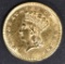 1862 GOLD DOLLAR INDIAN PRINCESS  CH BU