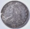 1821 BUST HALF DOLLAR XF RIM CUT