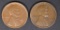 1918-S & 19-S LINCOLN CENTS AU