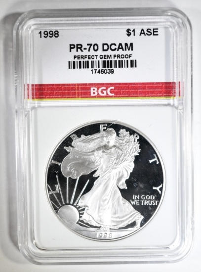 1998 AMER. SILVER EAGLE BGC PERFECT PR DCAM