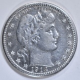 1914-S BARBER QUARTER  CH AU