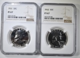 1961 & 62 FRANKLIN HALF DOLLARS NGC PF-67