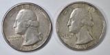 1935-S & 34-D MED MOTTO WASHINGTON QUARTERS XF