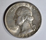 1942-S WASHINGTON QUARTER GEM BU