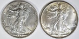 1937 & 39 WALKING LIBERTY HALF DOLLARS AU/BU