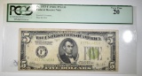 1928-C $5.00 FEDERAL RESERVE NOTE, PCGS-VF-20