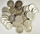 $5.00 FACE VALUE 90$ SILVER DIMES- MIXED