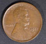 1911-D LINCOLN CENT  CH UNC  BRN