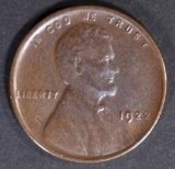 1922 NO D LINCOLN CENT  CH AU  STRONG REV