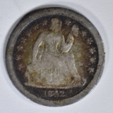 1842-O SEATED DIME  VG