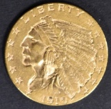 1910 $2.5 GOLD INDIAN  BU