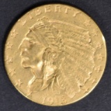 1913 $2.5 GOLD INDIAN  BU