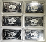 6 1 OZ .999 FINE GERMAN SILVER BARS