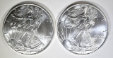 2-BU 1997 AMERICAN SILVER EAGLES