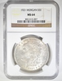 1921 MORGAN DOLLAR NGC MS-64