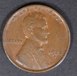 1922-D LINCOLN CENT AU