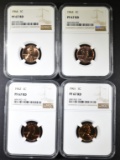 1961, 62, 63 & 64 LINCOLN CENTS NGC PF-67 RED