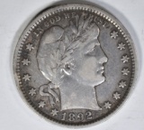 1892 BARBER QUARTER XF