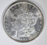 1891-O MORGAN DOLLAR CH BU WEAK STRIKE REV.