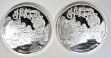 2-2020 HAPPY HOLIDAYs 1oz .999 SILVER ROUNDS