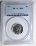 1951 JEFFERSON NICKEL PCGS PR-65