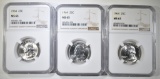 3-1964 WASHINGTON QUARTERS NGC MS-65